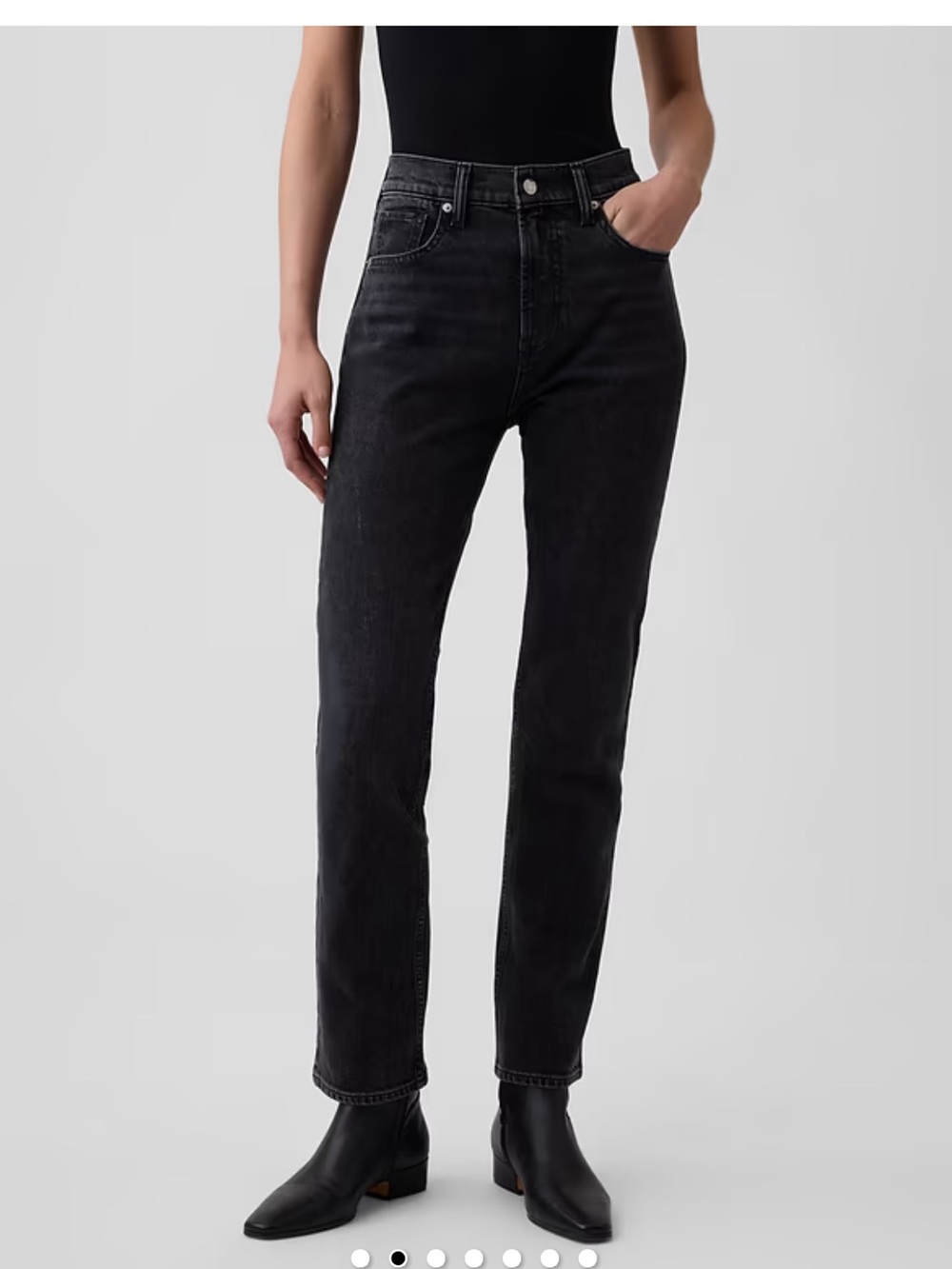 GAP High-Rise Straight Jeans in Black Wash